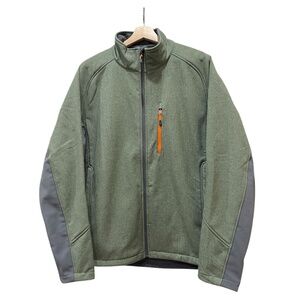 Kirkland Signature Mens' Soft Shell Lined Jacket Cypress Heather Green Large